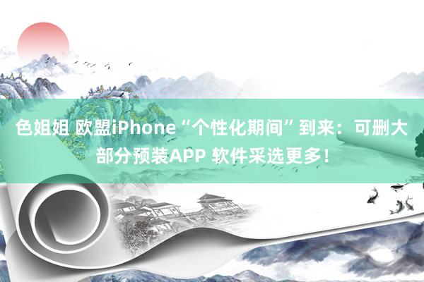 色姐姐 欧盟iPhone“个性化期间”到来：可删大部分预装A