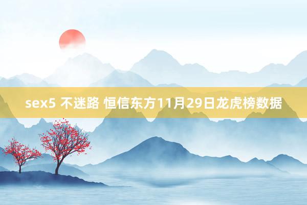 sex5 不迷路 恒信东方11月29日龙虎榜数据