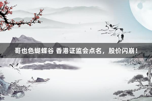 哥也色蝴蝶谷 香港证监会点名，股价闪崩！