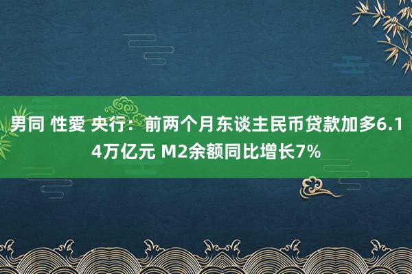 男同 性愛 央行：前两个月东谈主民币贷款加多6.14万亿元 