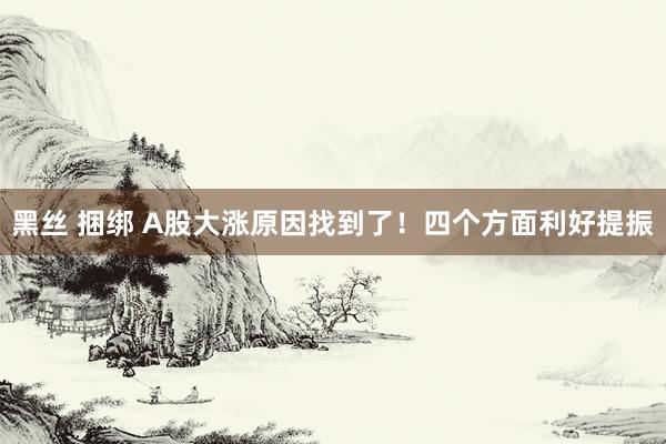 黑丝 捆绑 A股大涨原因找到了！四个方面利好提振
