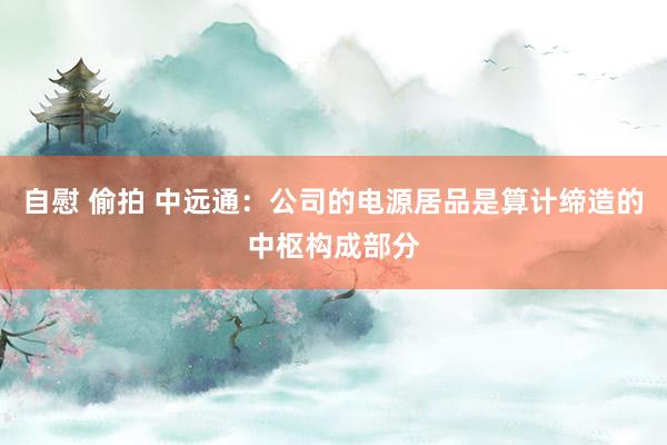 自慰 偷拍 中远通：公司的电源居品是算计缔造的中枢构成部分