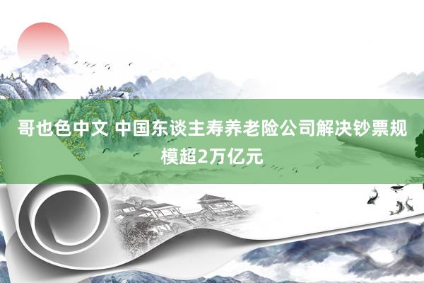 哥也色中文 中国东谈主寿养老险公司解决钞票规模超2万亿元