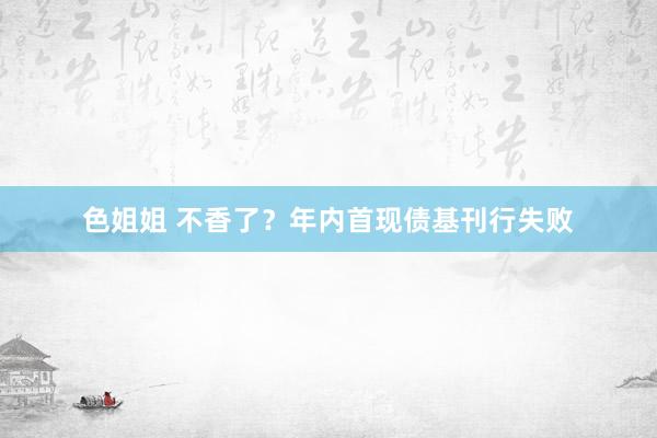 色姐姐 不香了？年内首现债基刊行失败