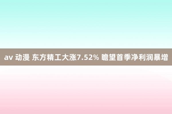 av 动漫 东方精工大涨7.52% 瞻望首季净利润暴增
