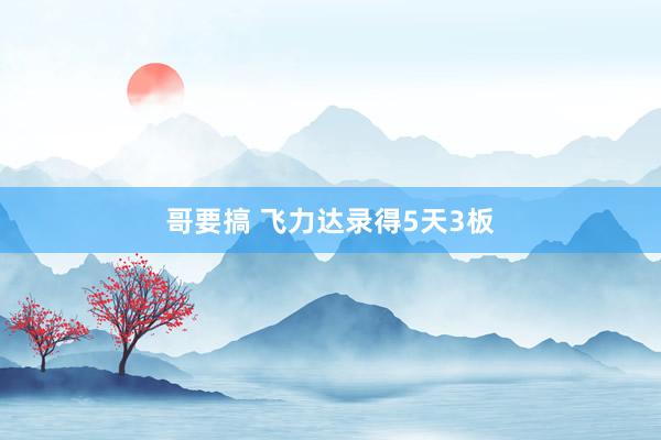 哥要搞 飞力达录得5天3板